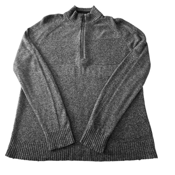 SMARTWOOL RIPPLE RIDGE HALF ZIP CHARCOAL GREY MERINO BLEND SWEATER - Picture 5 of 16